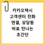 카카오택시 고객센터 전화 연결, 상담원 바로 만나는 초간단 방법