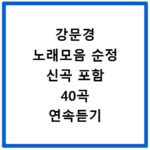 강문경 노래모음 순정 신곡 포함 40곡 연속듣기 모음집