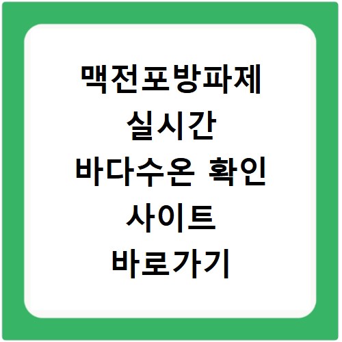 맥전포방파제 실시간 바다수온 확인 사이트 바로가기 꿀팁