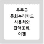 무주군 문화누리카드 사용처와 잔액조회, 이젠 한눈에 확인하세요