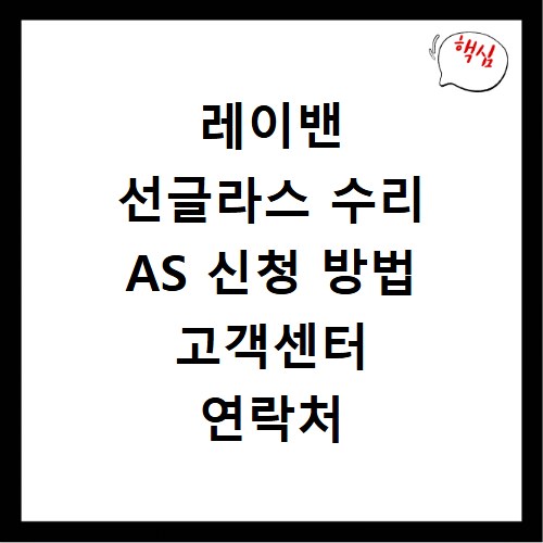 레이밴 선글라스 수리 AS 신청 방법 고객센터 연락처 총정리