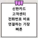 신한카드 고객센터 전화번호 바로 연결하는 가장 빠른 방법