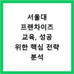 서울대 프랜차이즈 교육, 성공 위한 핵심 전략 분석