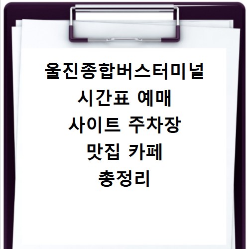 울진종합버스터미널 시간표 예매 사이트 주차장 맛집 카페 총정리