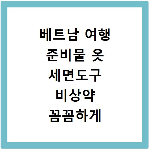 베트남 여행 준비물 옷 세면도구 비상약 꼼꼼하게 챙기는 법