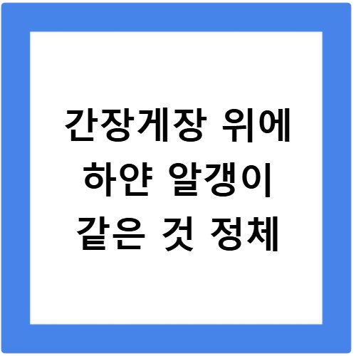 간장게장 위에 하얀 알갱이 같은 것 정체