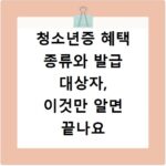청소년증 혜택 종류와 발급 대상자, 이것만 알면 끝나요