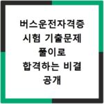 버스운전자격증 시험 기출문제 풀이로 합격하는 비결 공개