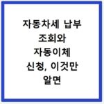 자동차세 납부 조회와 자동이체 신청, 이것만 알면 끝나요
