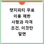 챗지피티 무료 이용 제한 사항과 자격 조건, 이것만 알면 끝