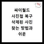 싸이월드 사진첩 복구 삭제된 사진 찾는 방법과 쉬운 과정