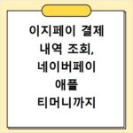 이지페이 결제 내역 조회, 네이버페이 애플 티머니까지 한눈에 확인