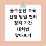 음주운전 교육 신청 방법 면허 정지 기간 대처법 알아보기