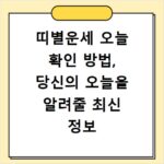 띠별운세 오늘 확인 방법, 당신의 오늘을 알려줄 최신 정보