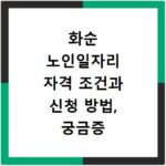 화순 노인일자리 자격 조건과 신청 방법, 궁금증 해결해 드려요