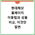 현대해상 홈페이지 이용법과 상품 비교, 이것만 알면 끝