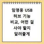임영웅 USB 허브 기능 비교, 어떤 걸 사야 할지 알려줄게