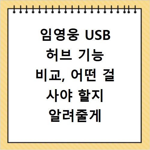 임영웅 USB 허브 기능 비교, 어떤 걸 사야 할지 알려줄게