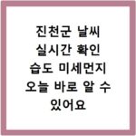 진천군 날씨 실시간 확인 습도 미세먼지 오늘 바로 알 수 있어요