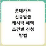 롯데카드 신규발급 캐시백 혜택 조건별 신청 방법 총정리