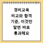 경비교육 비교와 합격 기준, 이것만 알면 바로 통과해요