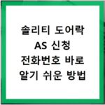 솔리티 도어락 AS 신청 전화번호 바로 알기 쉬운 방법