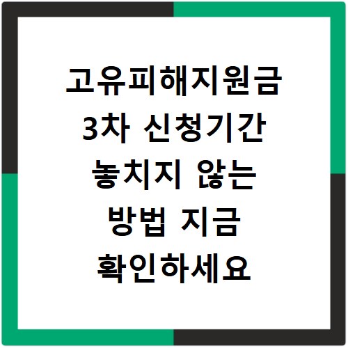 고유피해지원금 3차 신청기간 놓치지 않는 방법 지금 확인하세요