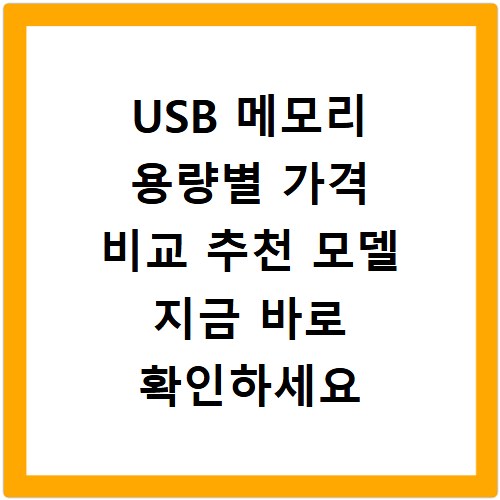 USB 메모리 용량별 가격 비교 추천 모델 지금 바로 확인하세요