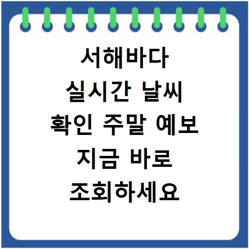 서해바다 실시간 날씨 확인 주말 예보 지금 바로 조회하세요